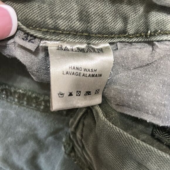 Balmain Olive Green Bikers Pants(Size 32) - Picture 14 of 15